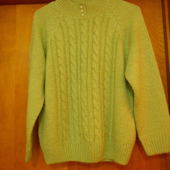 Size PM Karen Scott Petites Green Sweater - Picture 2 of 7